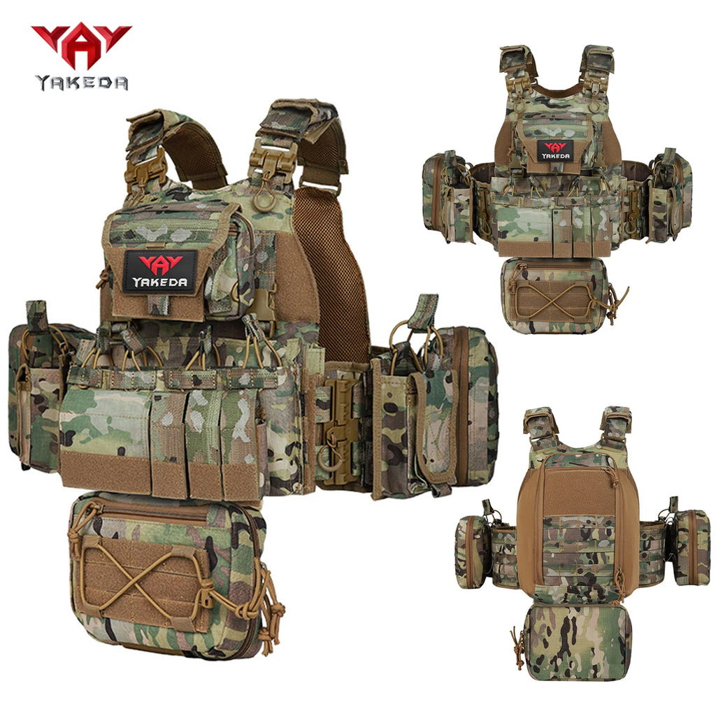 YAKEDA buckle quick release structure adjustable buckle shoulder strap breathable mesh MOLLE system hunting vest