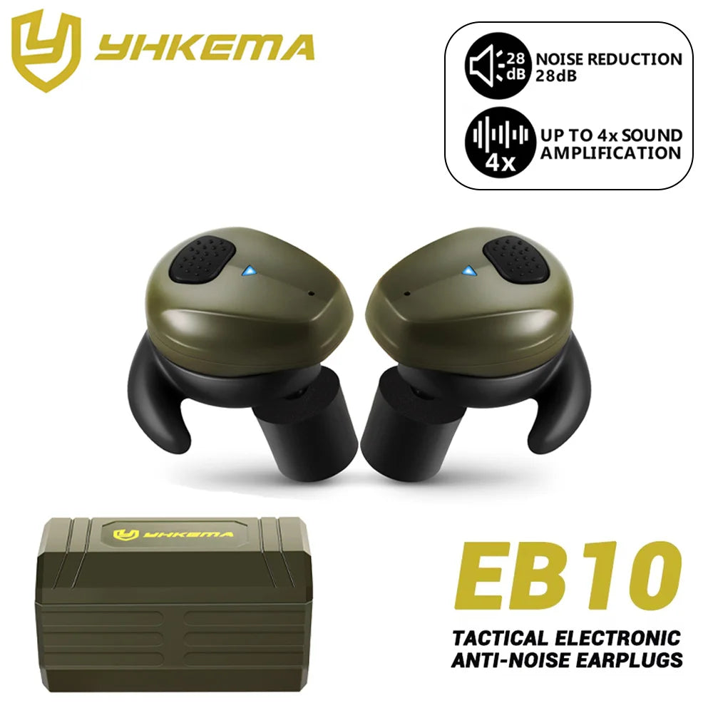 YHKEMA EB10 Tactical Bluetooth Headset Electronic Shooting Noise-Proof Earbuds/Noise-Cancelling Hearing Protection