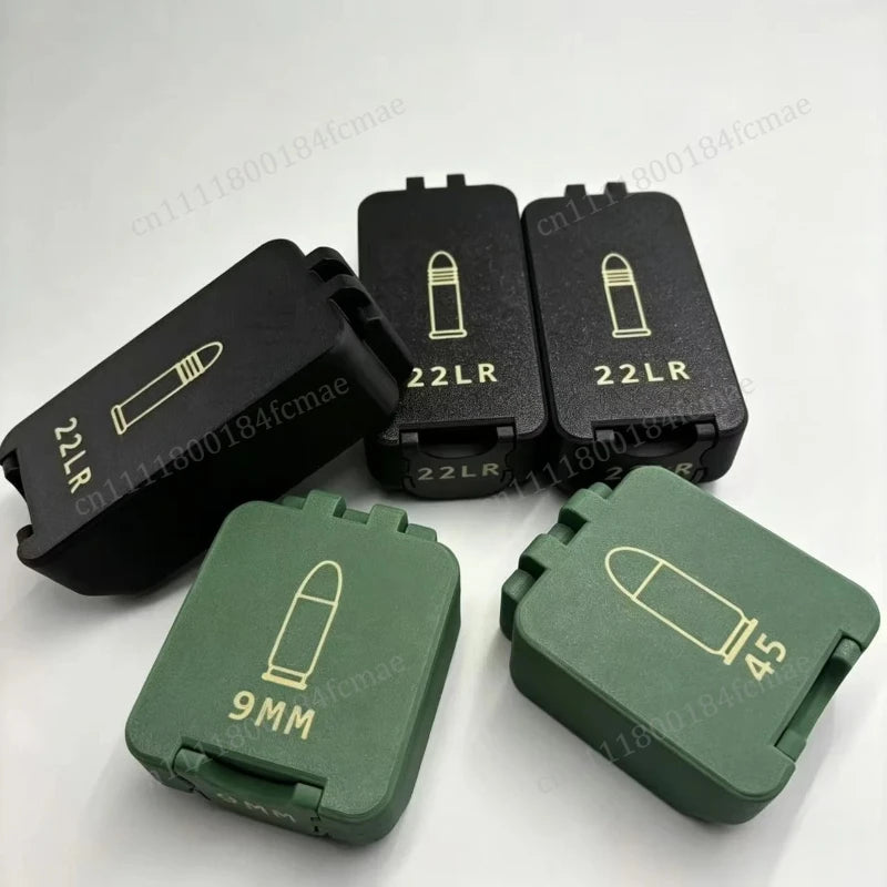 New Mini Ammo Storage Boxes .22WMR 9mm Bullet Storage Box, Enthusiast Desktop Gift Collection，just An Empty Box //26623
