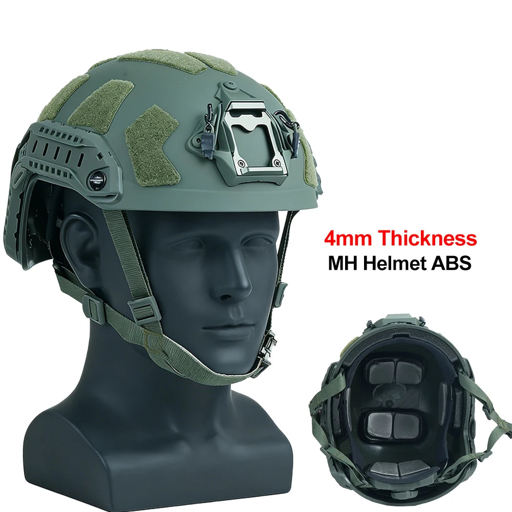 BOOIU FAST Tactical Helmet MH Wendy Suspension Lightweight ABS Airsoft Paintball Outdoor Hunting Safety Protective Gear