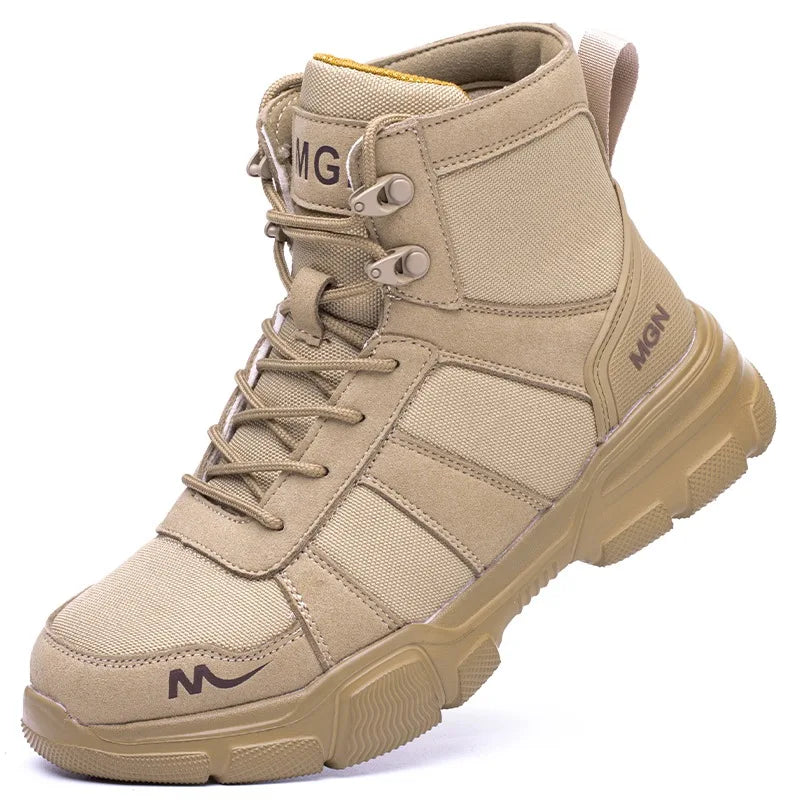 Camouflage Safety Shoes Men and Women Work Indestructible Shoes Climbing Steel Toe Protective Boots Anti-puncture  Safety Boots