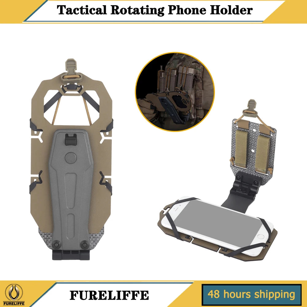 Tactical Swivel Folded Adjustable Smartphone Stand MOLLE Holder Accessories Cell Phone Carrier Plate Navigation Hunting Shooting