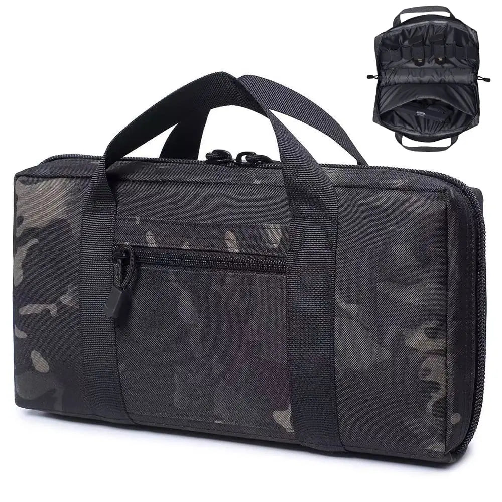 Tactical Gun Range Bag Shooting Pistol Bag Handgun Compact Duffle Bag Gun Case Bag Hunting Handguns and Magazines Storage Bag