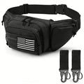 Tactics Outdoor Sports Multi-function Waist Bag with Badge and Buckle, Nylon Hiking Bike Fishing Phone Waist Bag, Men's Shoulder Bag