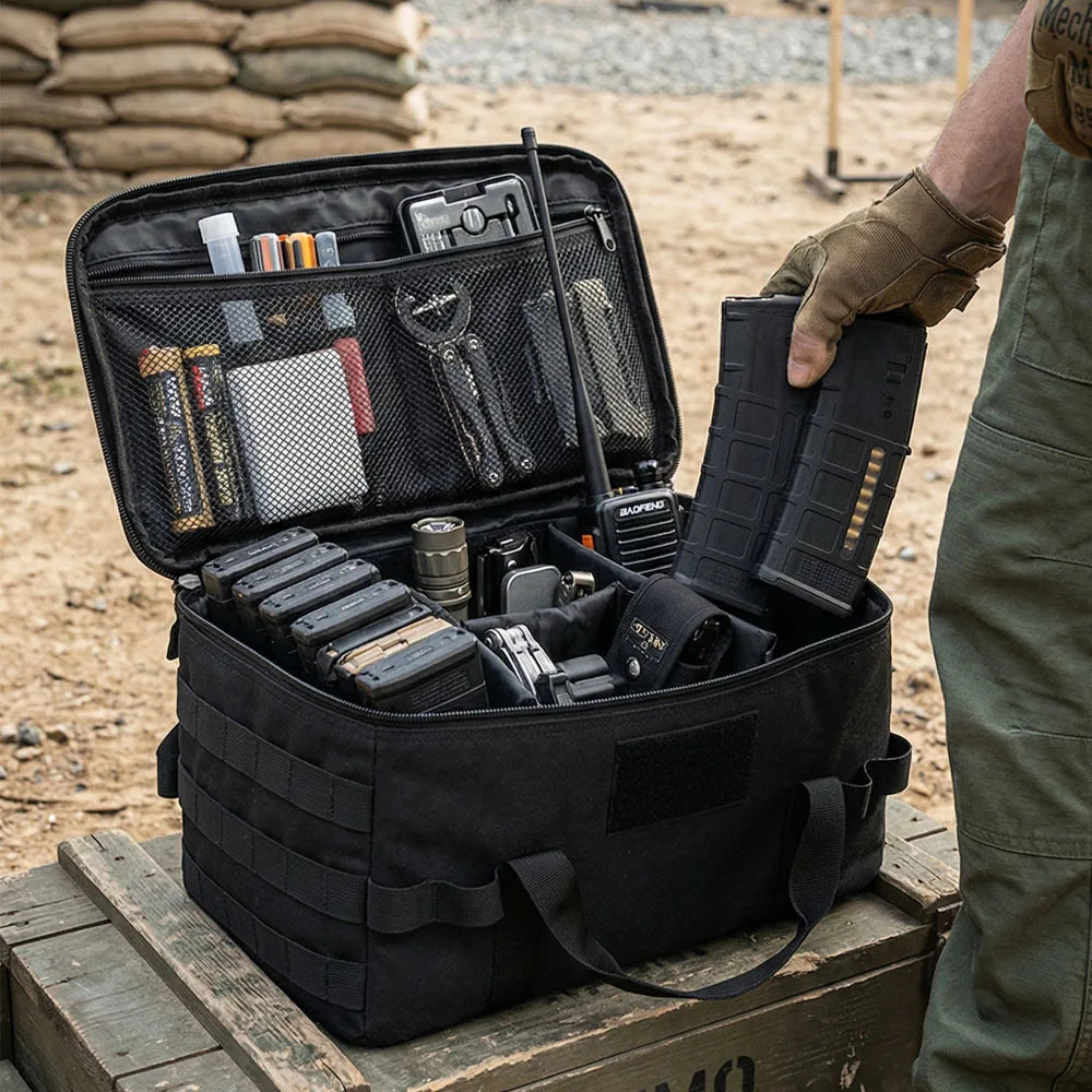 Tactical Camping Cookware Bag Modular Organizer MOLLE Storage Pouch Water Resistant Outdoor Gear Bag for Hiking Travel Hunting