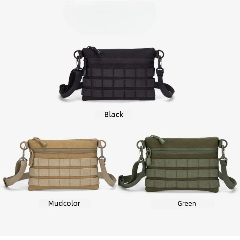 Tactical MOLLE Crossbody Bag 600D Nylon EDC Sling Shoulder Bag with Modular Webbing for Outdoor Hiking Daily Travel