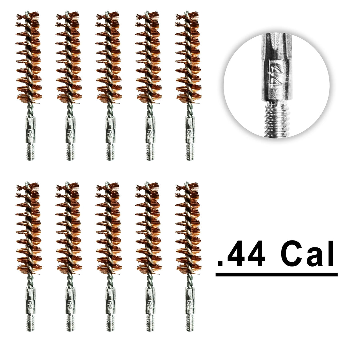 10 Pack Bronze Bore Brush 12GA .17Cal .22Cal 9mm Cleaning Brush for Pistol Rifle Cleaning Kit Thread 5-40 8-32 5/16-27