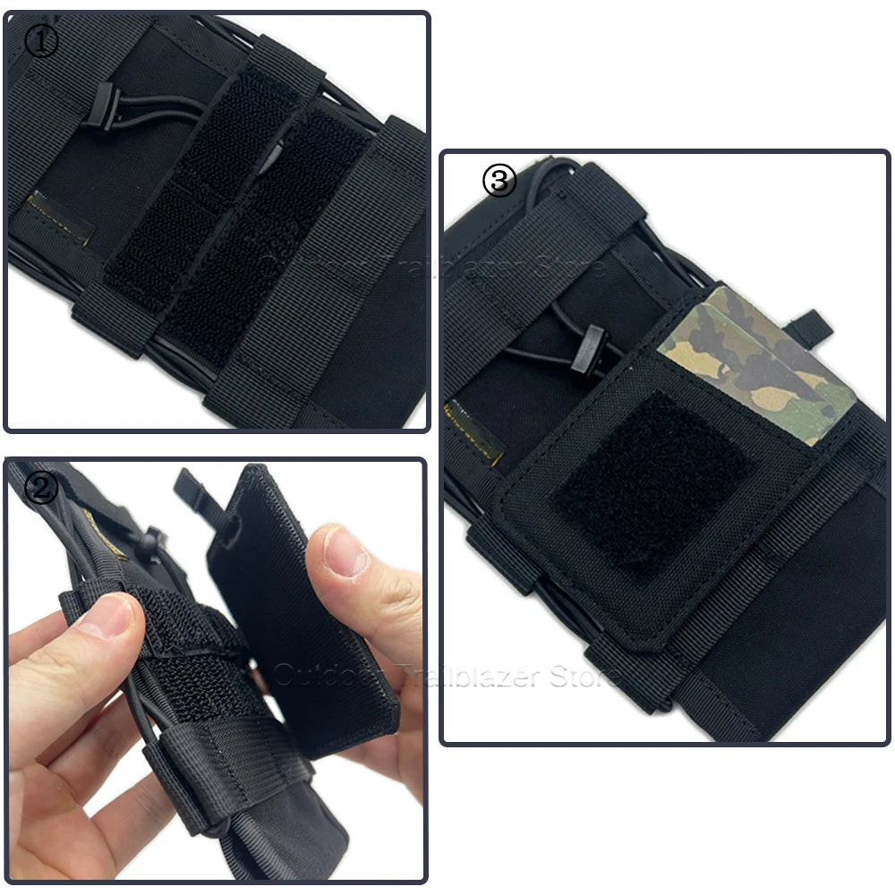 Tactical ID Card Holder Hook & Loop Case Portable Credit Card Bank Card Protector Hunting Bag Accessories