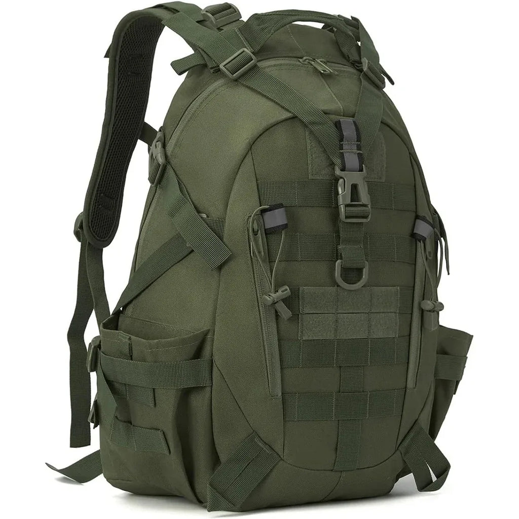 35L Tactical Hunting Backpack for Men with MOLLE System & Reflective Strip, Outdoor Hiking Rucksack with Dual Cup Holders & Compression Straps, Deer Bow Archery Elk Waterfowl Hunting Gear Bag