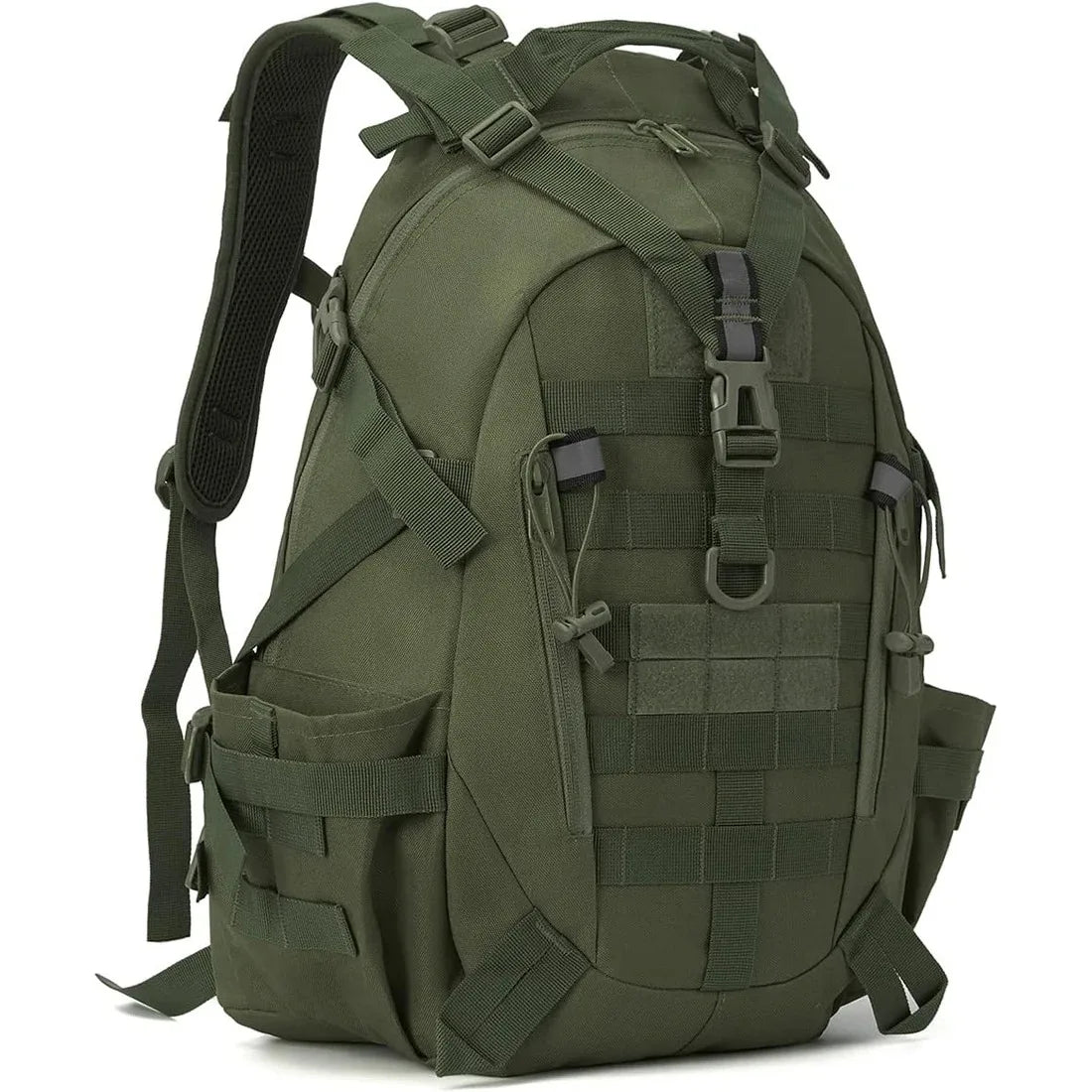 35L Tactical Hunting Backpack for Men with MOLLE System & Reflective Strip, Outdoor Hiking Rucksack with Dual Cup Holders & Compression Straps, Deer Bow Archery Elk Waterfowl Hunting Gear Bag