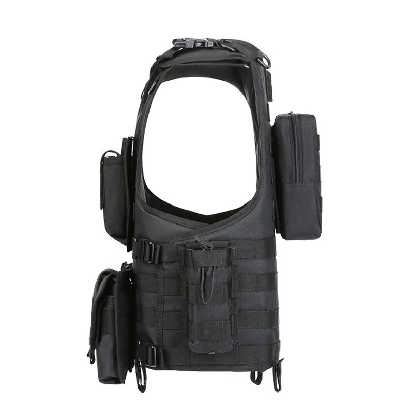 Outdoor Protective Tactical Vest CS Training Hunting Buckle Vest Airborne Magazine Air Gun Color Bullet Protective Vest