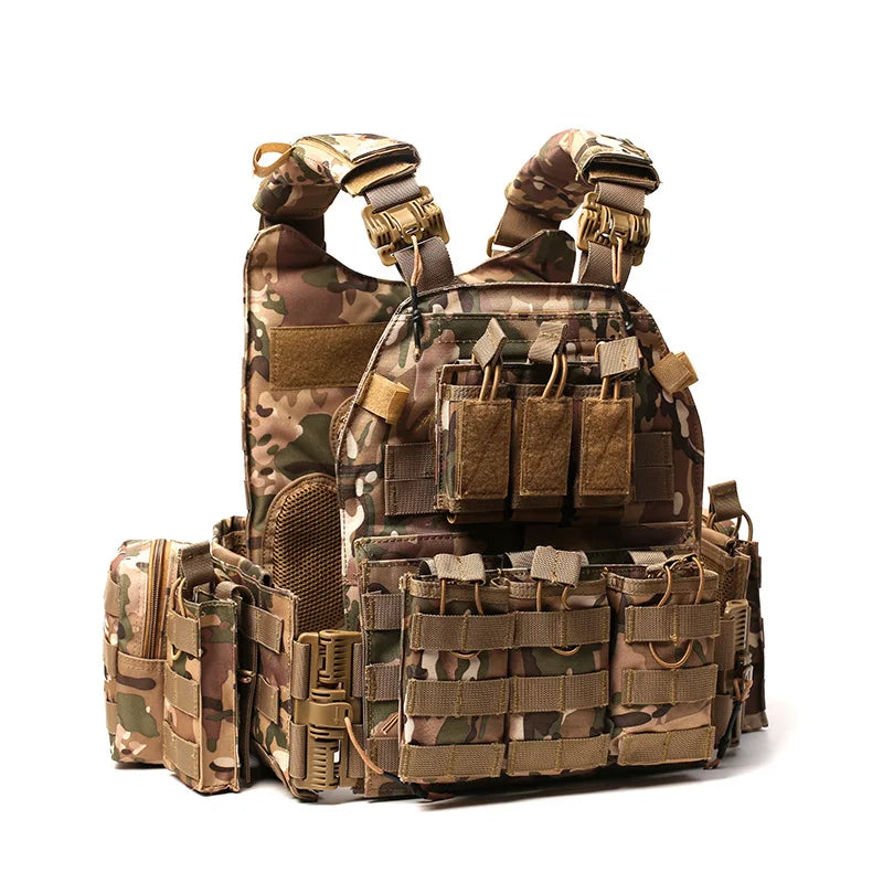 Best-selling 600D Polyester Tactical Vest - Durable, breathable and adjustable Molle design with multiple pockets for outdoor hi