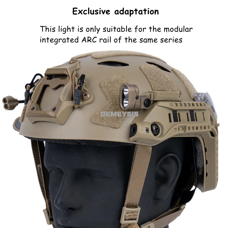 Tactical Helmet Modular Integrated ARC Rail Light for Modular ARC Rail 2 Mode IR/White LED Flashlight Fast Helmet Accessories