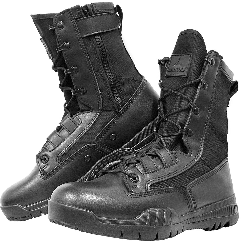 LAHORS® High-Top Men's Leather Hiking Work Boots With Zipper Non-Slip Lightweight Combat &Tactical Breathable Desert Boots
