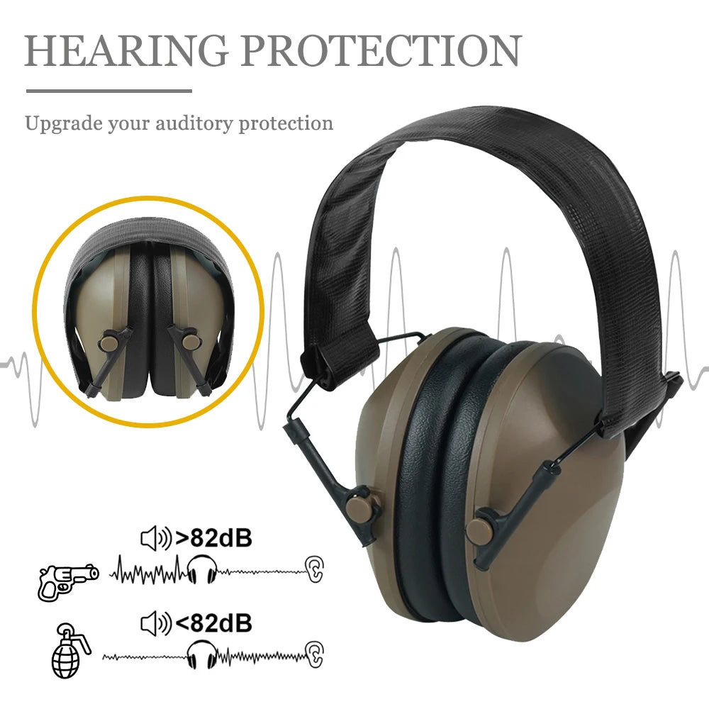 BOOIU Tactical Headphones Electronic Shooting Earmuff Anti-noise Hearing Protection Soundproofing Headset Foldable Earmuffs