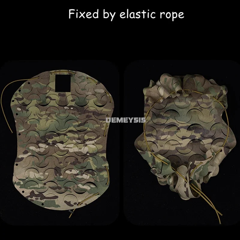 Airsoft Tactical Helmet Cover 3D Mesh Camo Laser Cut Leaf Shape Helmet Cloth Paintball Paratrooper Hunting Helmet Accessories