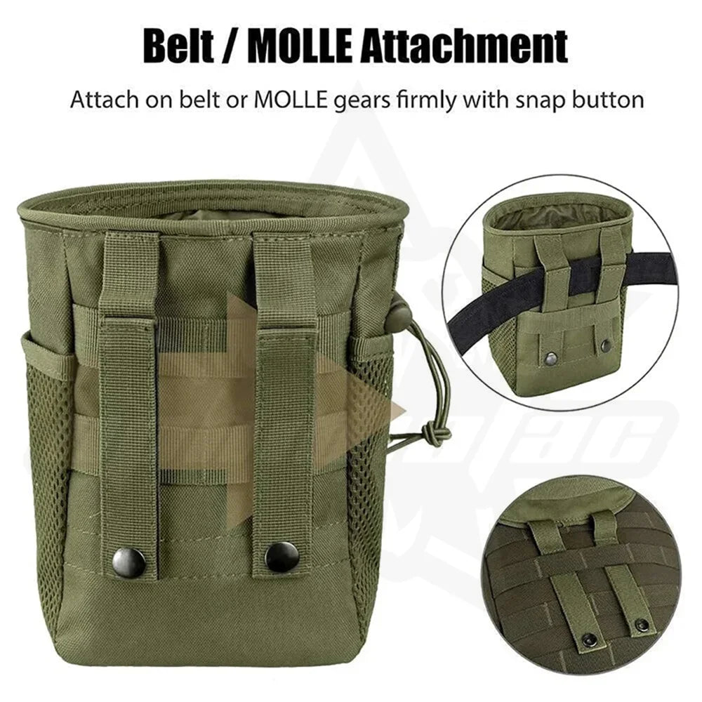 OPHIDIAN Hunting Magazine Recovery Bag Molle Trash Bag, Magazine Ammunition Bag, Belt Waist Bag Adjustable Holster Bag