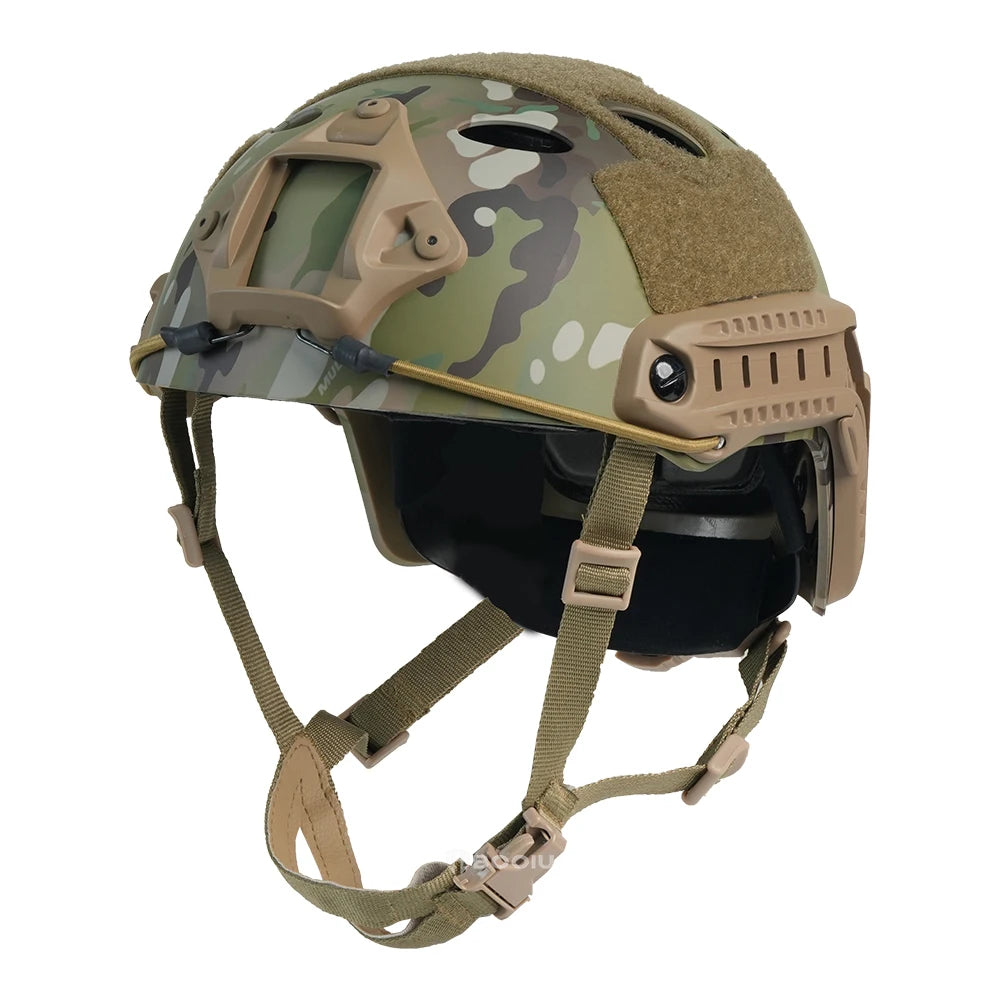 BOOIU Fast Tactical Helmets ABS Adjustable Knob Disguise CP Airsoft Helmet Outdoor Sports Hunting CS Military Protect Equipment