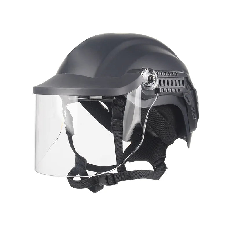 Type A Anti-riot Helmet Tactical Helmet Face Shield Helmet Anti-cut Flame Retardant Leather Neck Guard Neck Safety Protection