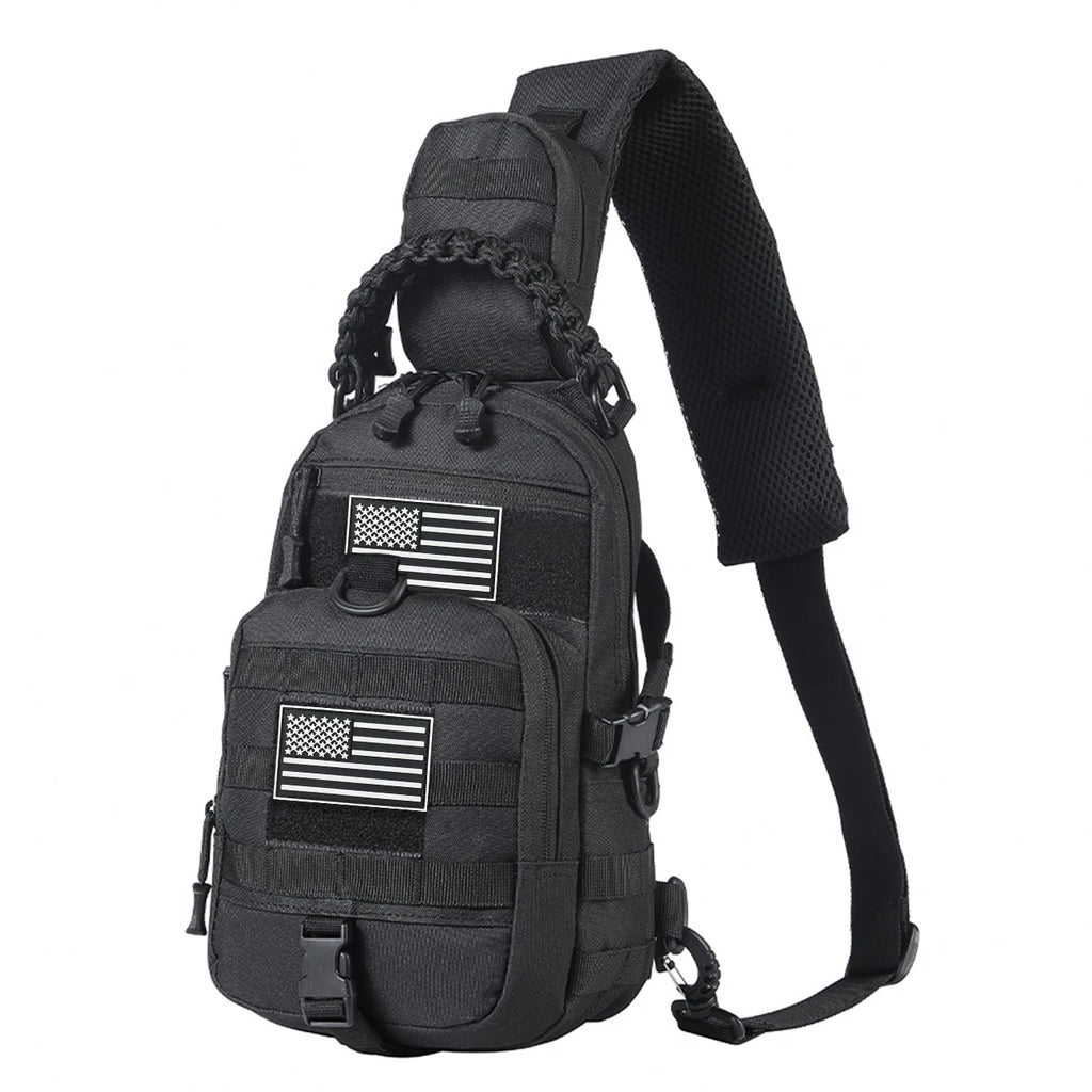 Multi functional crossbody chest bag Molle expansion system adjustable, widened, breathable single shoulder strap woven handle