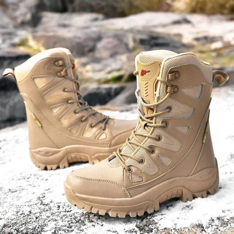 New Autumn Men's Boots Outdoor Anti-Slip Men's Desert Boots Comfortable Spring Men Work Ankle Boots High Top Motorcycle Boots