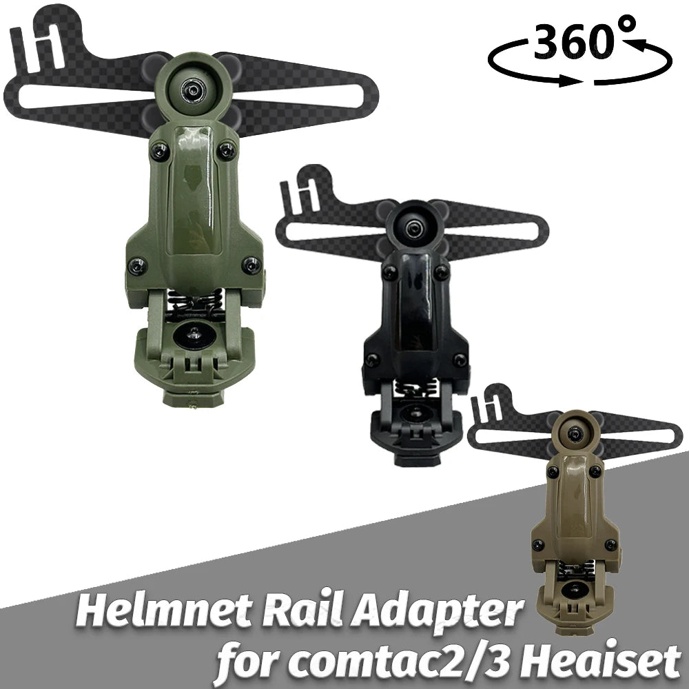 New Noise Canceling Headphones Helmet Mounting Brackets FAST Helmet Rail Adapter Kit for COMTAC II III Series Tactical Headsets