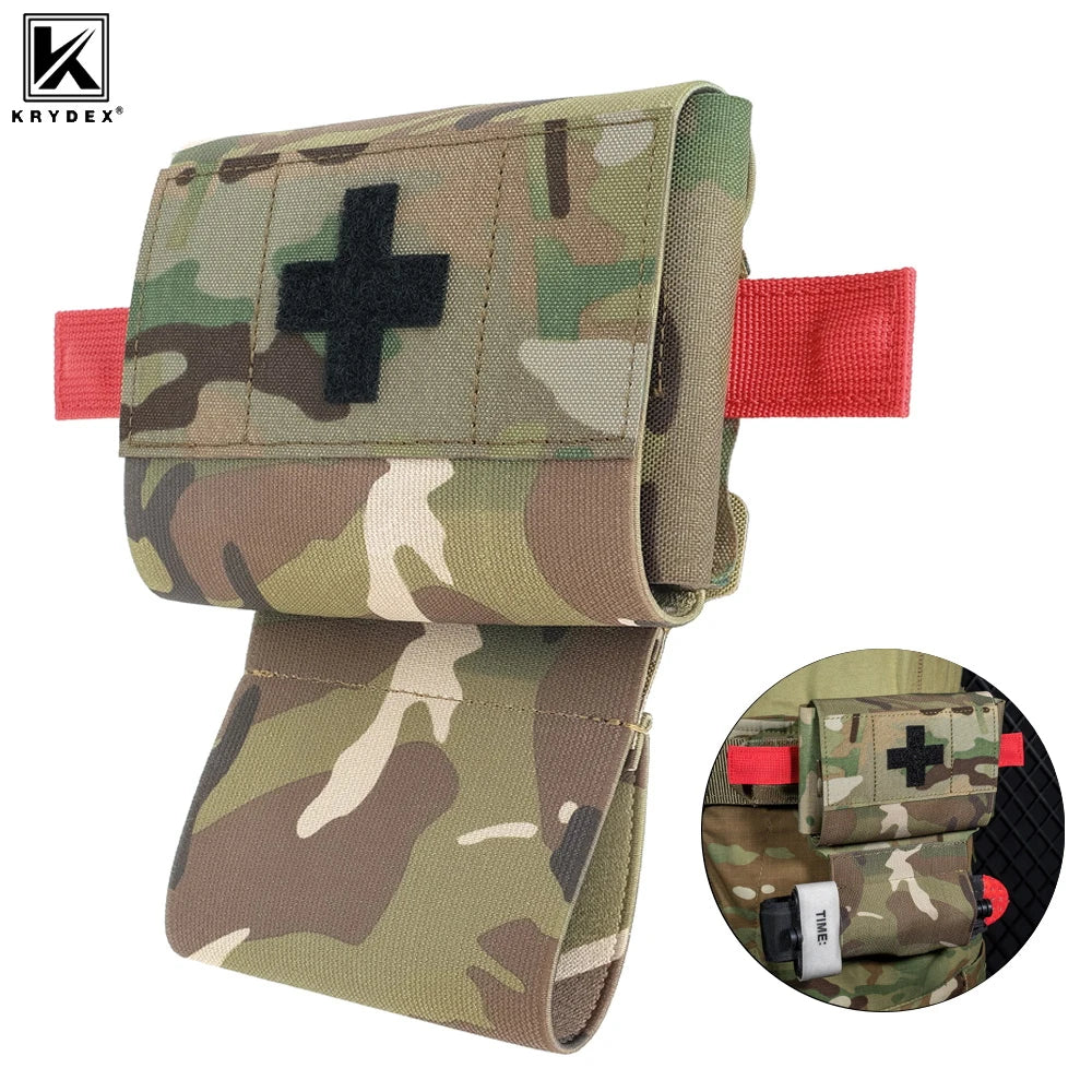 KRYDEX Tactical Micro Trauma Pouch MED IFAK Kit First Aid Insert Medical Holder Removable Tourniquet Holder Outdoor Travel Gear