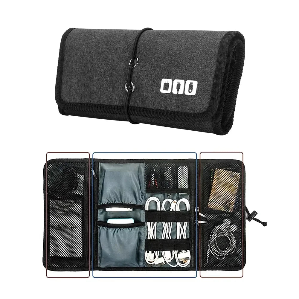 Multifunctional Travel Digital Cable Storage Bag Lightweight Waterproof Portable Travel Cable Electronic Accessories Organizer
