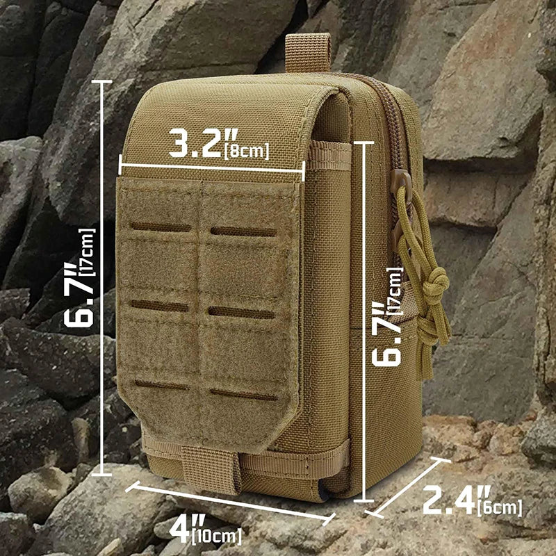 Tactical Phone Holster Pouch Molle Tactical Utility EDC Pack with Hook & Loop Heavy Duty Belt Molle Pouches for Belt Backpack Ve