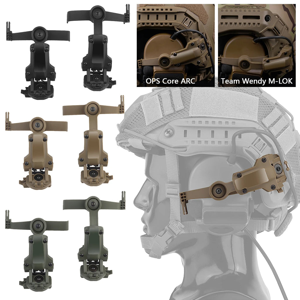 Helmet Rail Adapter For PELTOR ComTac Airsoft Shooting Headset Accessories Headset Mount Fit Ops Core ARC Wendy ML-K Rail