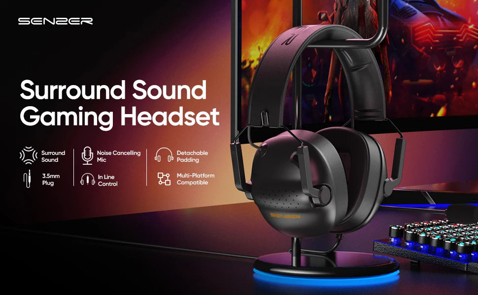Wired Gaming Headset with Microphone for Pc,Xbox One Series,Ps4,Ps5,Switch,Noise Cancelling Headphones for Laptop,Nintendo,Gamer