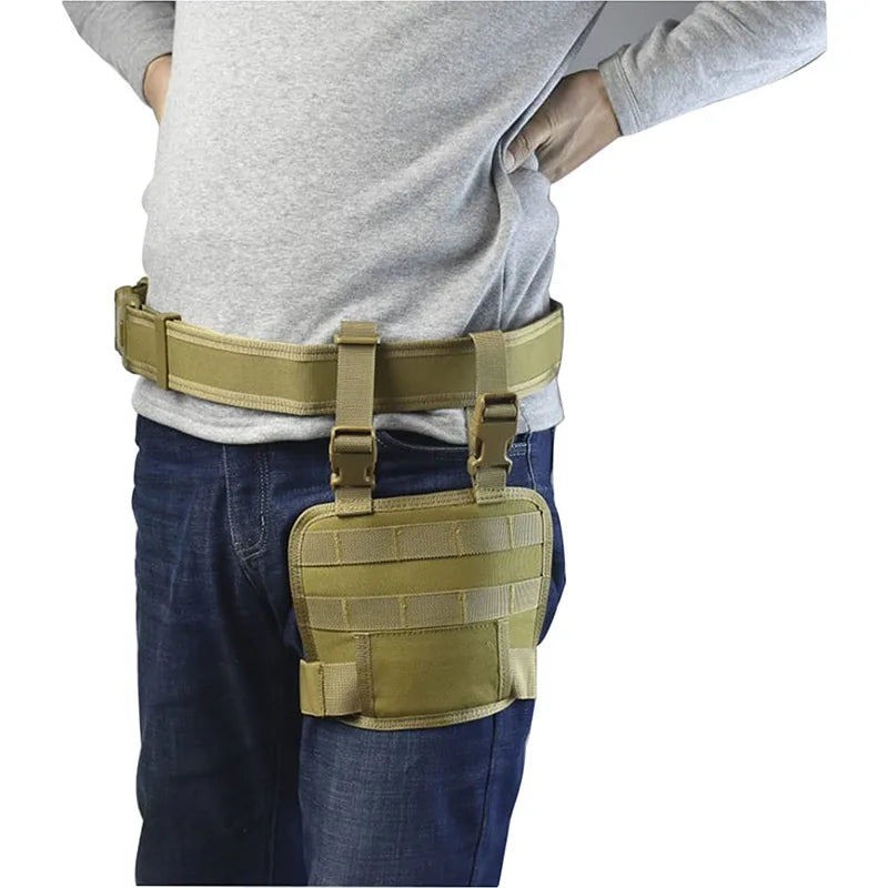 Tactical Drop Leg Platform Hunting Thigh MOLLE Rig with Adjustable Belt & Thigh Straps Hunting Accessories for Universal Holster