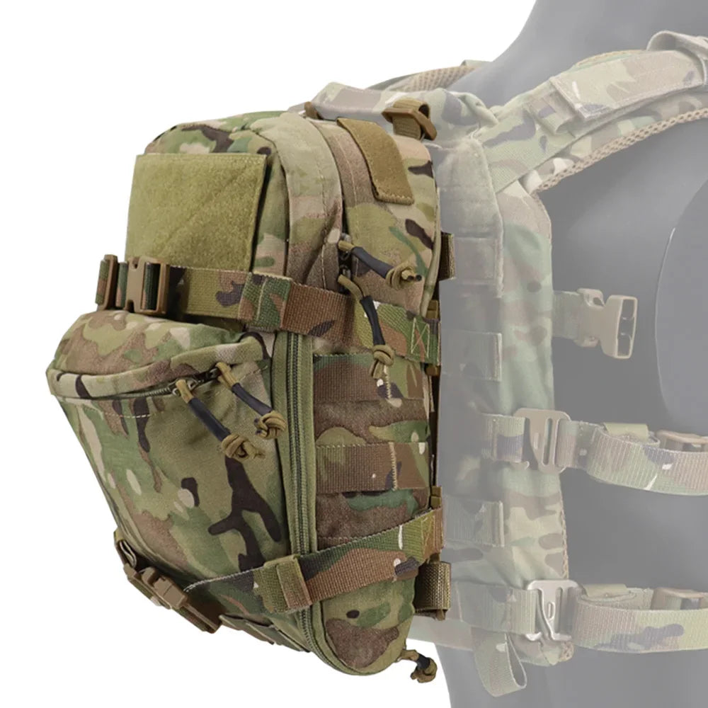 Tactical Hydration Pack Mini Back Panel Water Bag Nylon Molle Pouch Hunting Lightweight Vest Hose Accessories Zipper Backpack