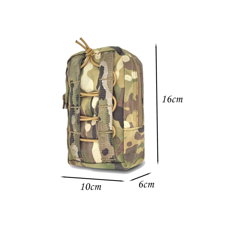 Airsoft Vertical GP Pouch Tactical Survival Small Molle Pouch Gear Hunting Combat Multicam 500D Storage Sundry Dump Waist Bag