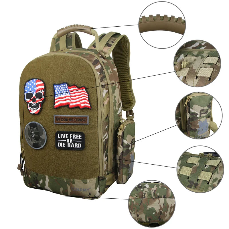 LQARMY 35L Outdoor Tactical Backpack Military Rucksacks Men Waterproof Multi-function Military Tactical Laptop Bag