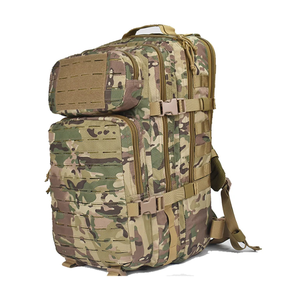 Custom Logo Tactical Backpack Polyester Laser Cut Molle Backpack High Density Bag Camouflage Fashion