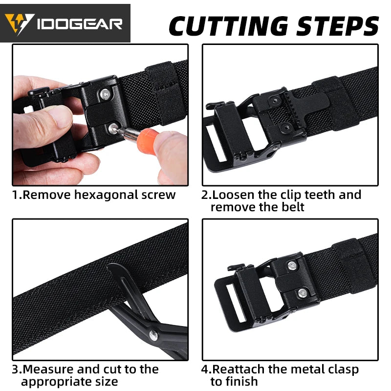IDOGEAR Tactical 1.5” 1000D Nylon Work Belts for Men Casual Work Belt With Adjustable Buckle Trim to Fit 3434
