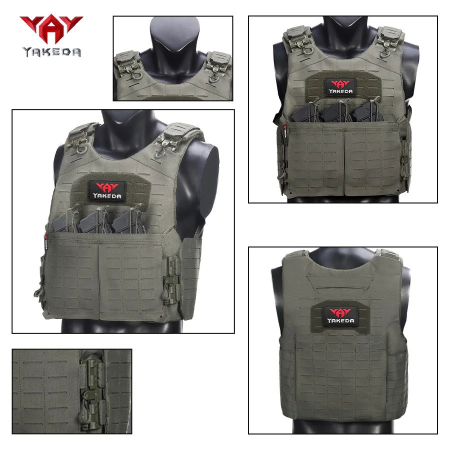 YAKEDA oversized hidden triple equipment bag hunting vest laser cutting technology tear resistant and wear-resistant material
