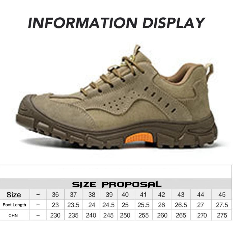 Imwete Male Work Sneakers Indestructible Work Safety Boots With Steel Toe Cap Puncture-Proof Male Security Protective Shoes