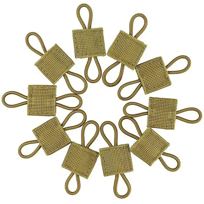 10pcs Elastic Nylon Webbing Ribbon Buckle Outdoor Hiking Hunting Backpack Vest MOLLE PTT Antenna Stick Pipe Binding Retainer