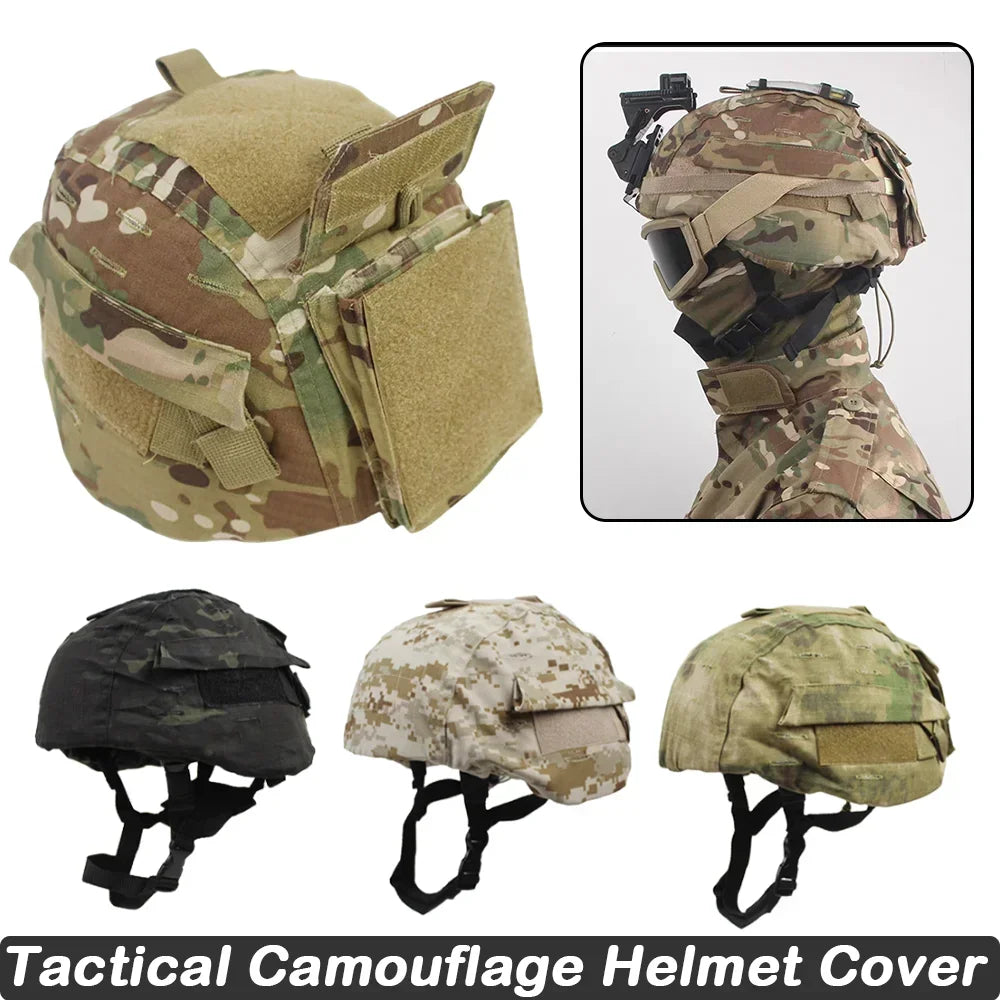 Tactical Camouflage Helmet Cover Military Counterweight Package Outdoor Hunting Helmet Cloth Ballast Bag Shooting Accessories