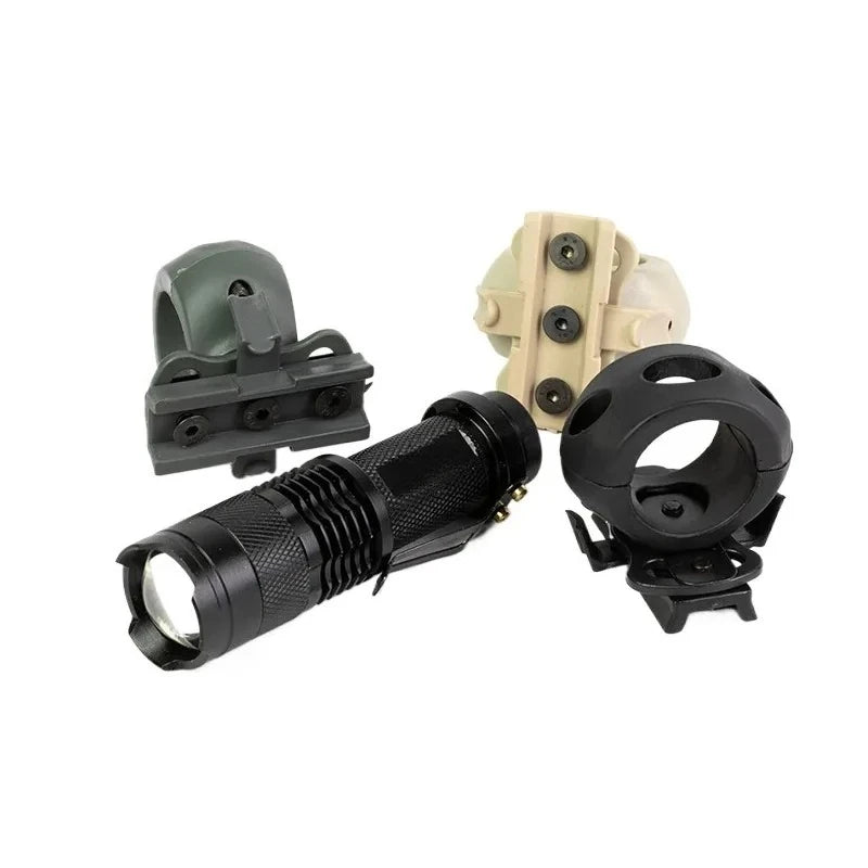 Tactical Helmet Mount for Flashlight Compatible with MICH FAST Helmet Adjustable Universal Light Clamp for 2025mm Inner