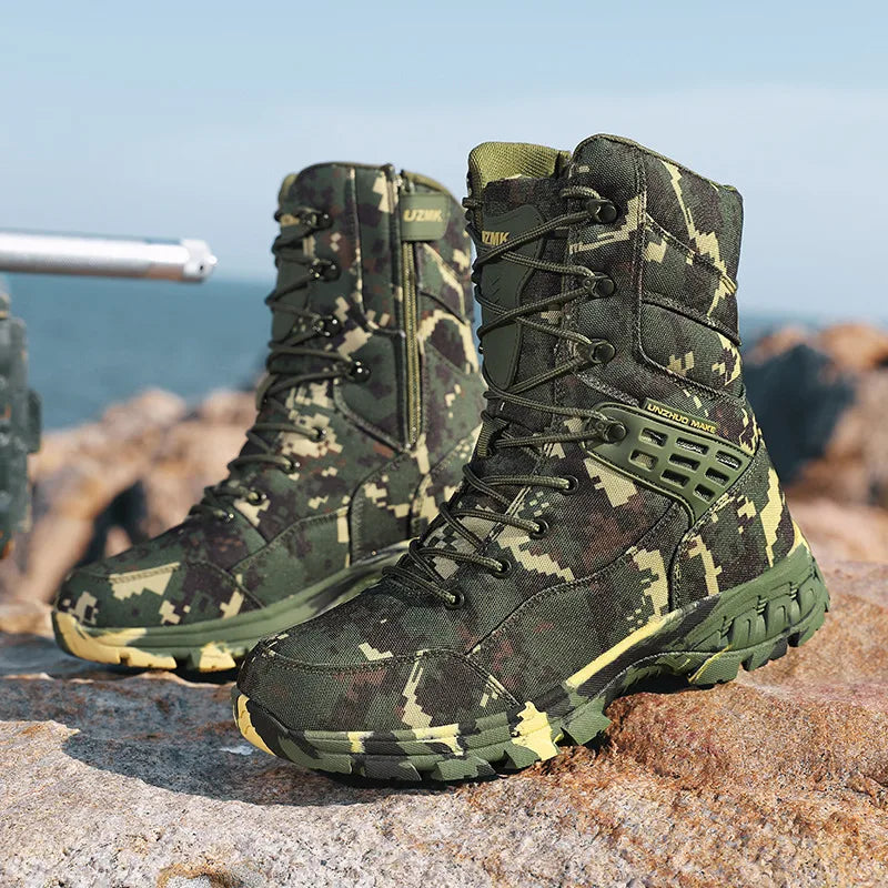 High Quality Men's Outdoor Boots Camouflage Hunting Man Trekking Boot Anti-slip Waterproof Boots Men botas senderismo hombre