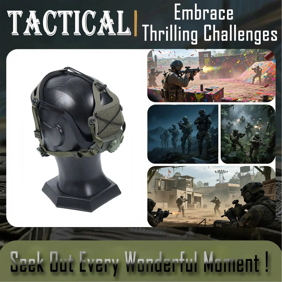 Multi-Function NVG Head Mount with Adjustable Suspension, Lightweight Tactical Helmet Camera Bracket for Outdoor and Filming