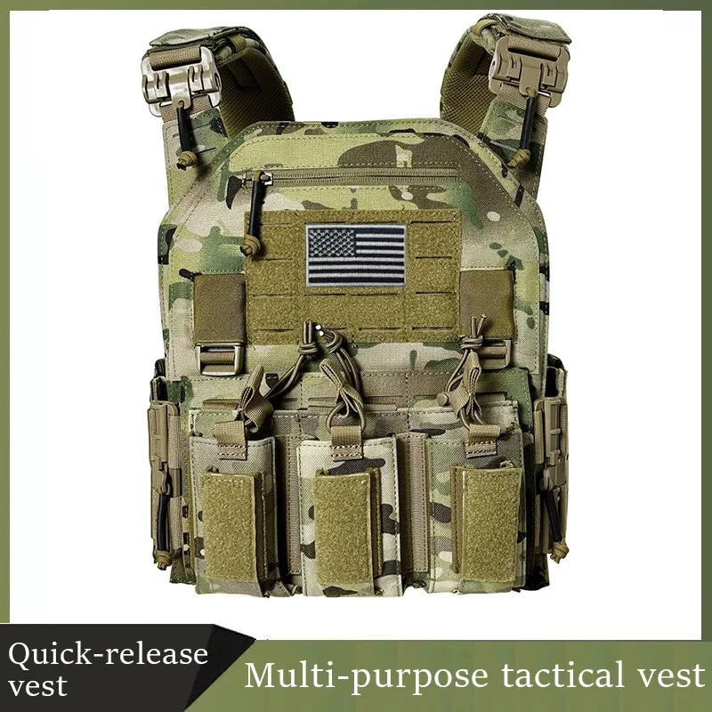 1000d Nylon Chaleco Tactico Vest Ranger-Green Tactical Gear 25x30cm Plate Carrier Molle Tactical Vest for Outdoor Hunting