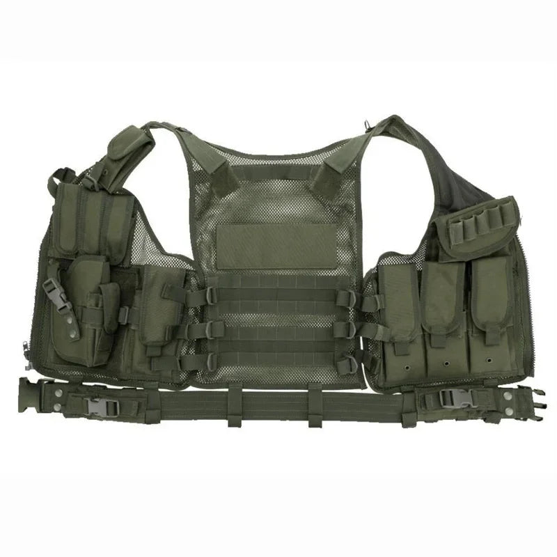 Tactical MOLLE Vest Security Combat Body Armor Vests Training Jacket Accessories for Airsoft Hunting Outdoor CS Cosplay