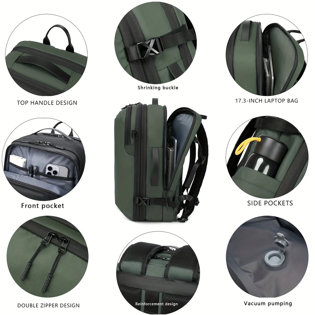 New Vacuum Compression Large Capacity Expansion Backpack, Travel Backpack, Waterproof Backpack Computer Bag