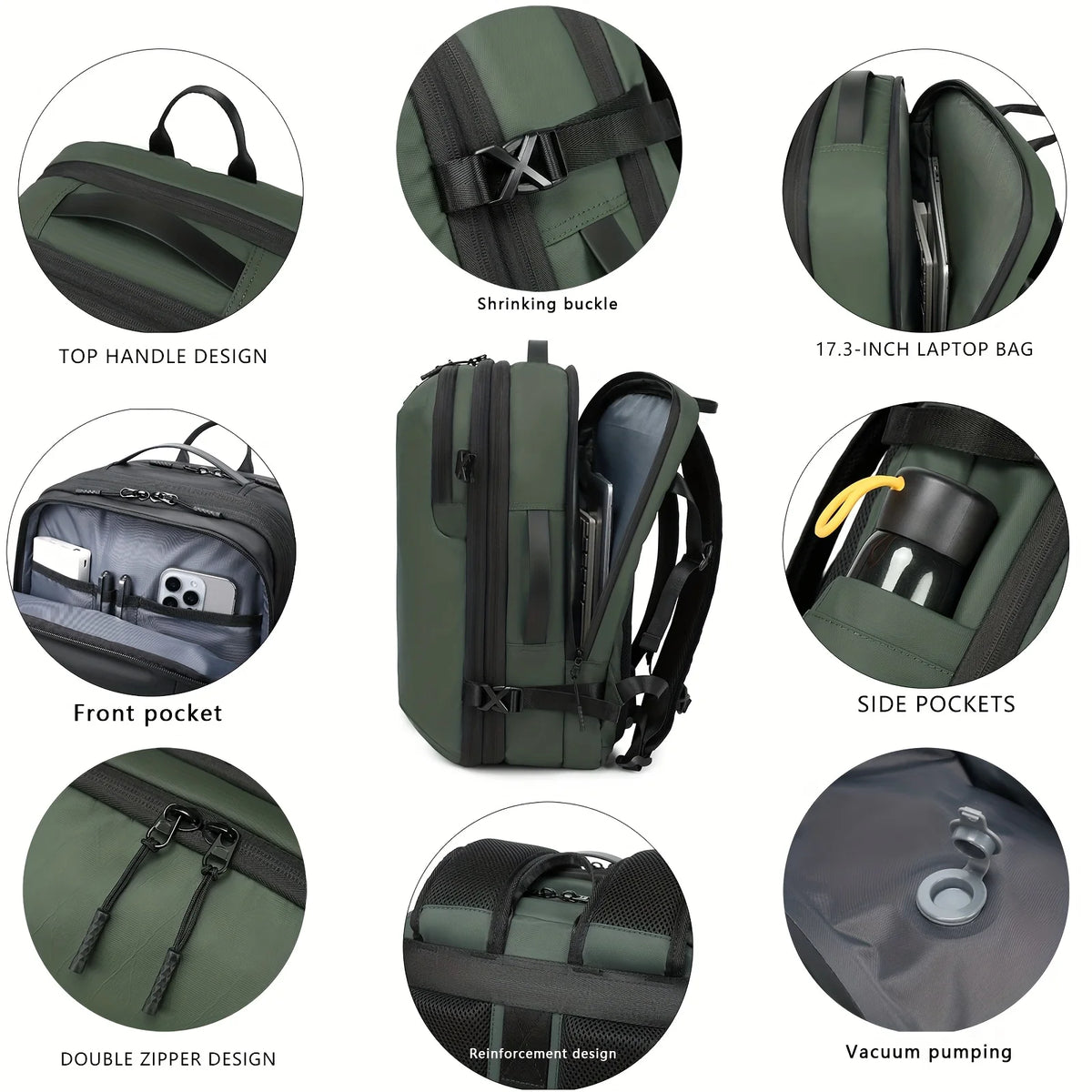 New Vacuum Compression Large Capacity Expansion Backpack, Travel Backpack, Waterproof Backpack Computer Bag