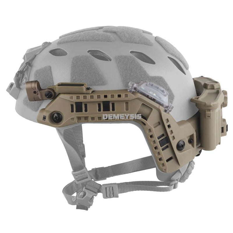 Tactical Super High Cut Helmets ARC Rail Kit Modular Integrated with LED Red/White/Ir Head Signal Lights Battery Box Rails Set