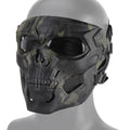 Protective Full Face Tactical Mask Skull Design Clear Goggles Dual Mode Adjustable Strap for Fast Helmet Airsoft Accessories